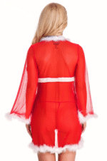 Mistletoe Christmas Sheer Robe Babydoll