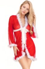Mistletoe Christmas Sheer Robe Babydoll