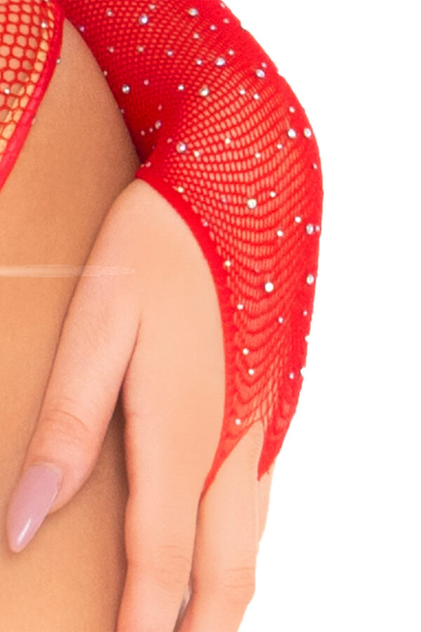 Rhinestone Fishnet Bodysuit