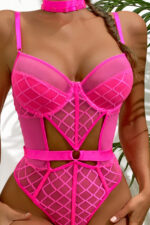 Seductive Windowpane Underwire Teddy