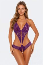 Lace and Mesh Open Side Teddy