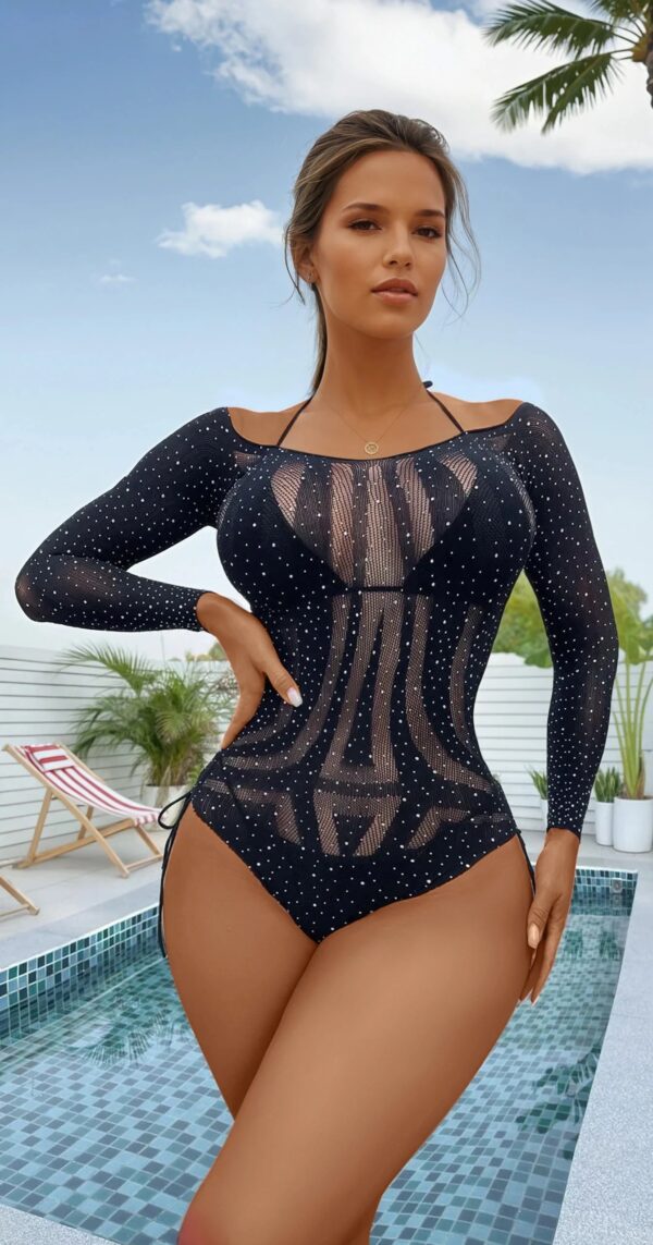 Stardust Sheer Long-Sleeve Teddy