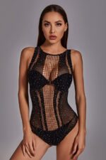 Net Rhinestone Tank Teddy