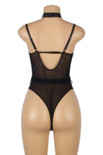 Sheer Mesh Chain Harness Bodysuit