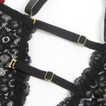 Burgundy Lace-Up Teddy with Detachable Garters