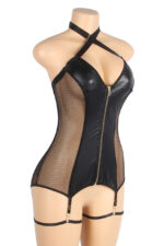 Edgy Pleather Halter Chemise