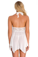 High Neck Contrast Lace Babydoll