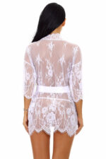 Eyelash Lace and Mesh Robe