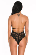 Black Lace Halter Teddy