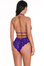 Black Lace Halter Teddy