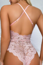 Alluring Burgundy Lace Teddy