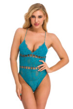 Teal Lace Circle Cut-Out Teddy