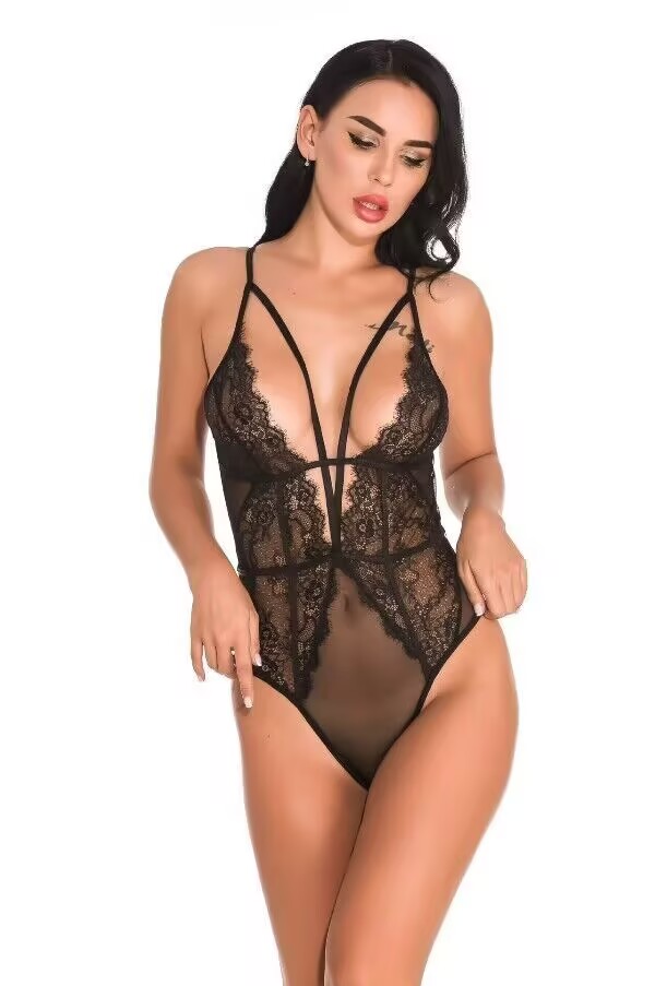 Strappy Lace and Mesh Teddy