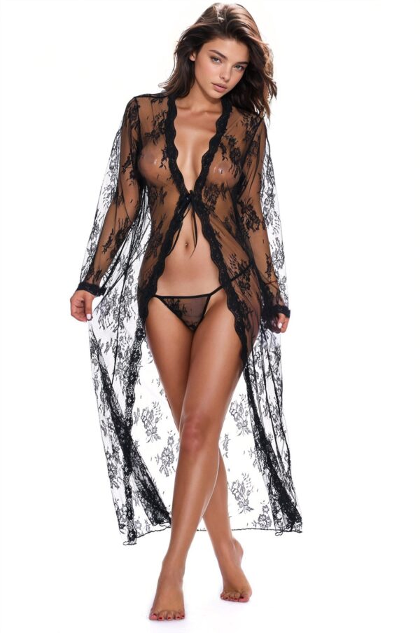 Long Lace Flyaway Robe