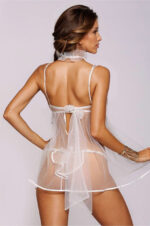 White Ruffled Mesh Lingerie Babydoll