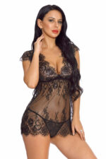 Classic Black Lace Babydoll