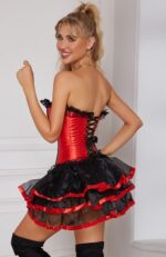 Scarlet Seduction Lace-Trimmed Corset Dress