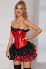 Scarlet Seduction Lace-Trimmed Corset Dress