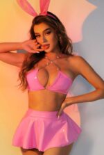 Glossy Red Bunny Costume Outfit