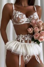 Floral Tulle Ballerina Bra & Skirt Set