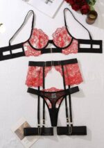 Black Lace 3-Piece Lingerie Set