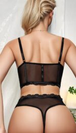 Delicate Grey Lace Bralette & Brief Set