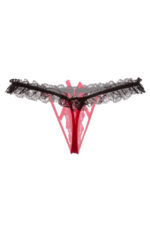 Flirty Ruffled Crotchless Pearl Thong