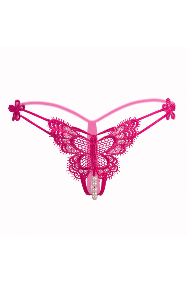 Butterfly and Pearls Crotchless Thong