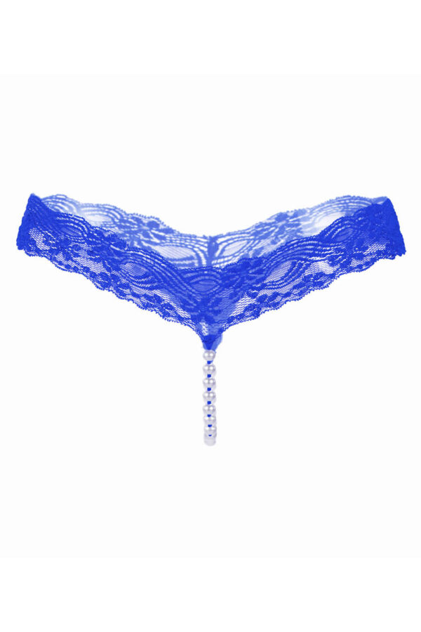 Lace Pearl Crotch Thong