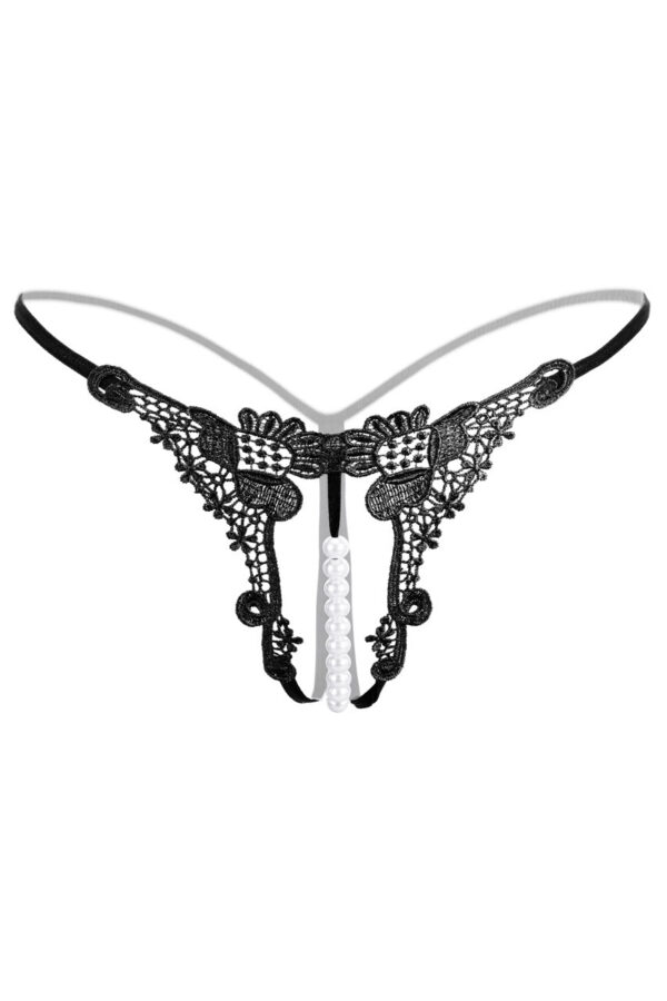 Embroidered Pearl Thong