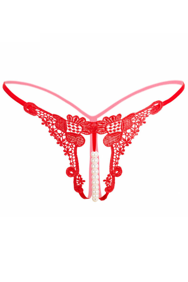 Embroidered Pearl Thong