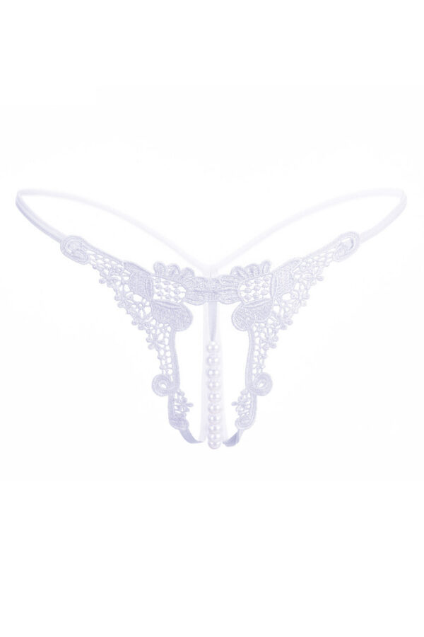 Embroidered Pearl Thong