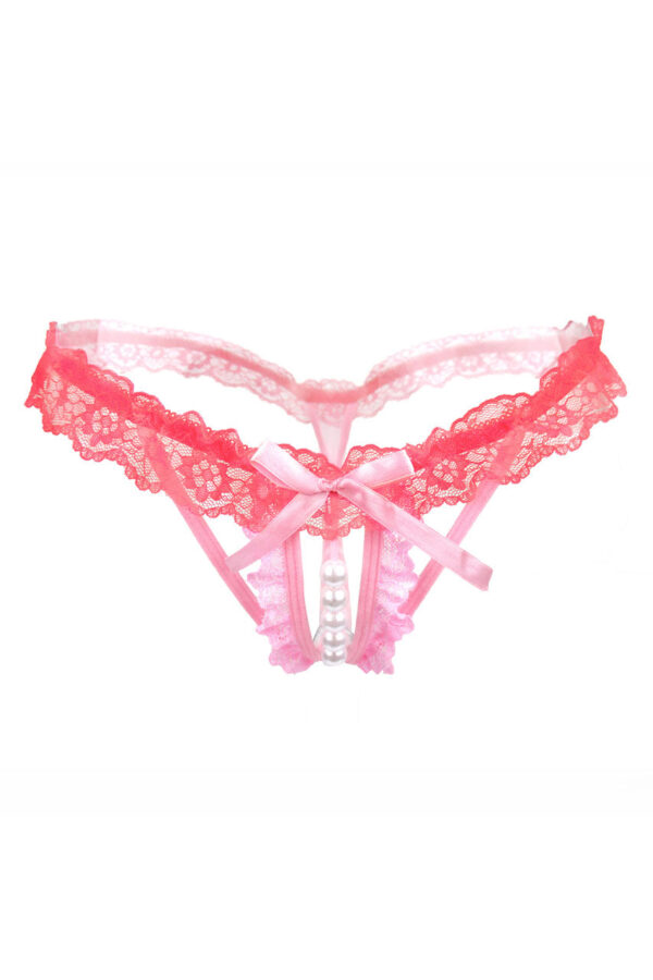 Ruffled Lace Pearl Thong