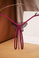 Strappy Butterfly Pearl Crotch Thong