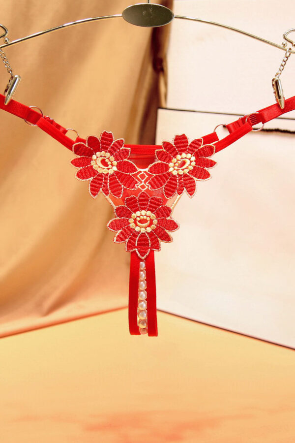 Daisy Crotchless Pearl Thong