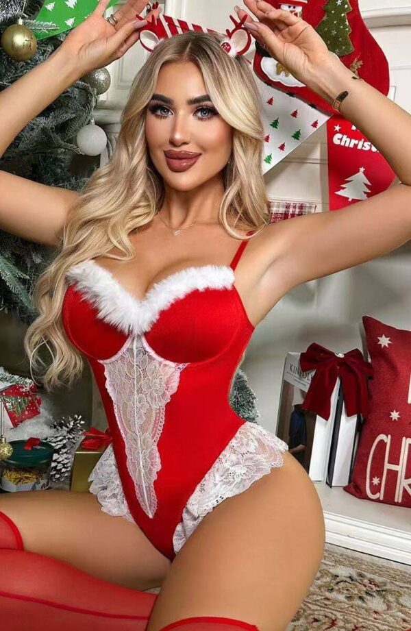 Christmas Red Lace Santa Teddy