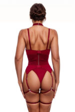 Wine & Lace Garter Set with Opera Gloves