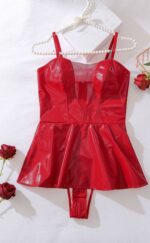 Red Patent Leather Lingerie Dress