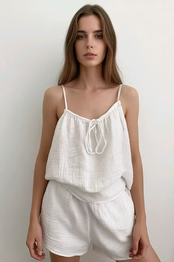 Effortless White Linen Romper