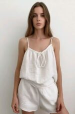 Effortless White Linen Romper