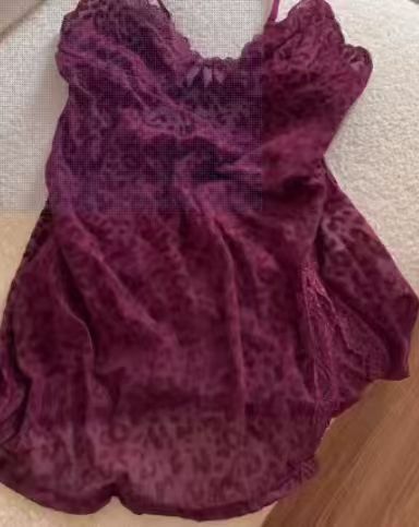 Pink Leopard Lace Babydoll Lingerie