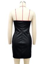 Sultry Leather Strapless Mini Dress