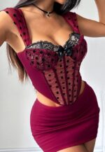 Retro Polka Dot Corset Top
