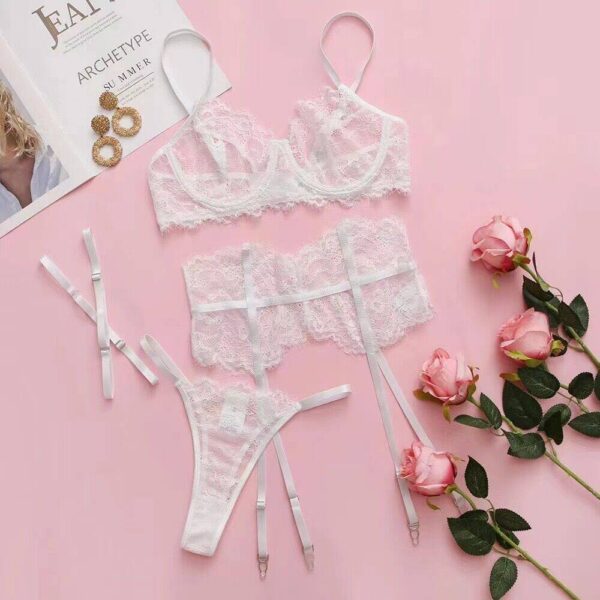 Lavender Lace Cutout Lingerie Set