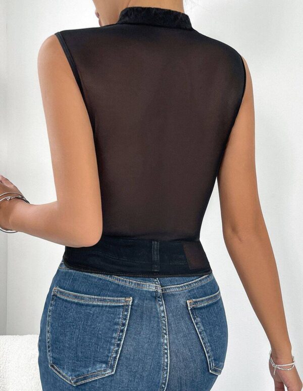 Black Lace High Neck Corset Top