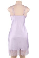 Lilac Satin Lace Chemise