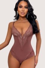 Ethereal Allure Lace Trimmed Shapewear Bodysuit