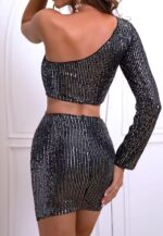 Hot Pink Sequin Ruched Bodycon Mini Dress