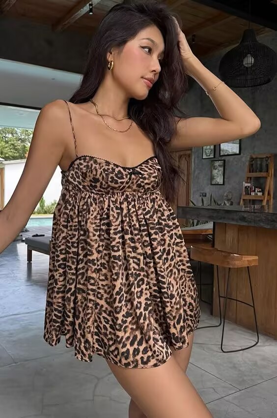 Wild Thing Leopard Babydoll Dress