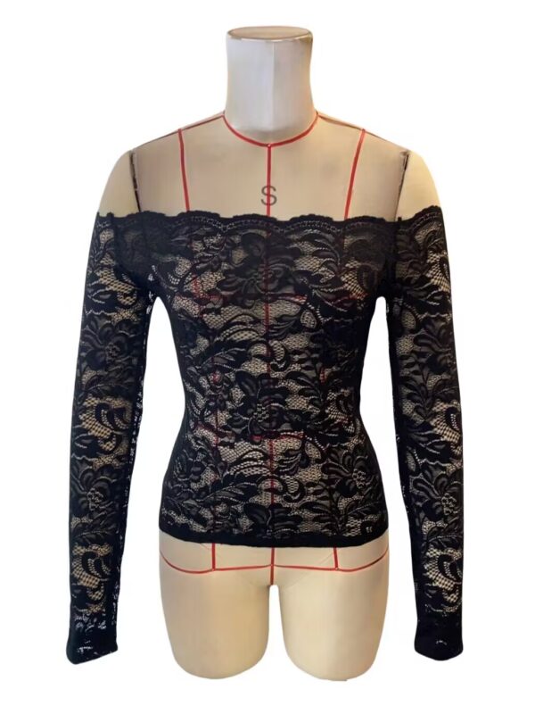 Burgundy Off-Shoulder Lace Bodysuit